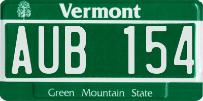 VT license plate AUB154