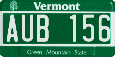VT license plate AUB156
