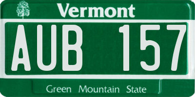 VT license plate AUB157