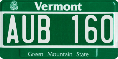 VT license plate AUB160