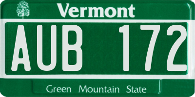 VT license plate AUB172