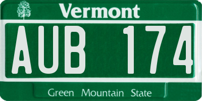 VT license plate AUB174