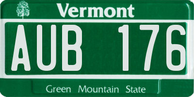 VT license plate AUB176