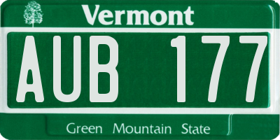 VT license plate AUB177
