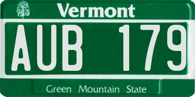 VT license plate AUB179