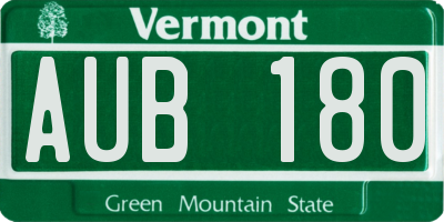 VT license plate AUB180