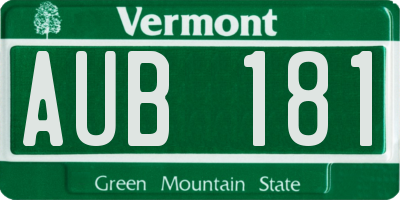 VT license plate AUB181