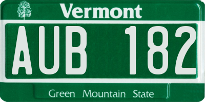 VT license plate AUB182