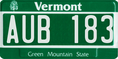 VT license plate AUB183