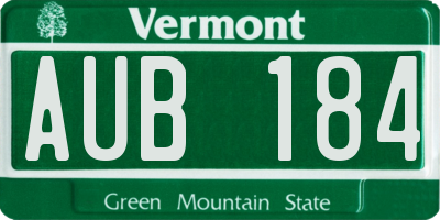 VT license plate AUB184