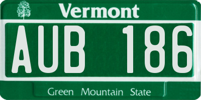 VT license plate AUB186