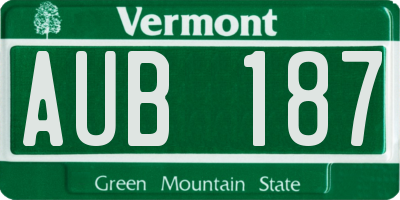 VT license plate AUB187