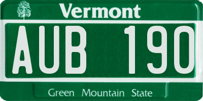 VT license plate AUB190