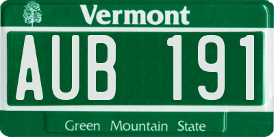 VT license plate AUB191