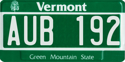 VT license plate AUB192