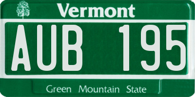 VT license plate AUB195