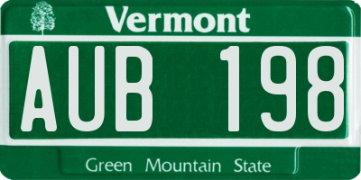 VT license plate AUB198