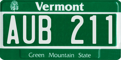 VT license plate AUB211