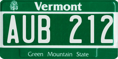 VT license plate AUB212