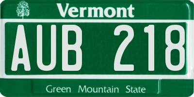 VT license plate AUB218
