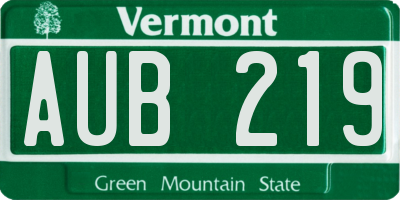VT license plate AUB219