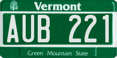 VT license plate AUB221