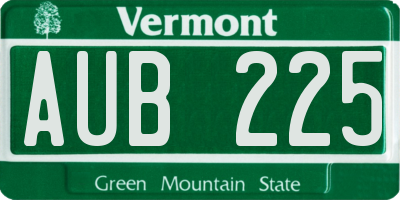 VT license plate AUB225