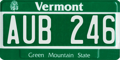 VT license plate AUB246