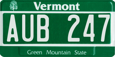 VT license plate AUB247