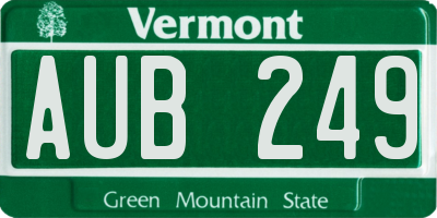 VT license plate AUB249