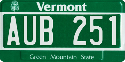 VT license plate AUB251
