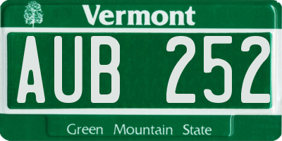 VT license plate AUB252