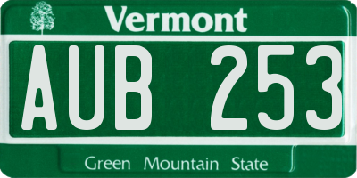 VT license plate AUB253