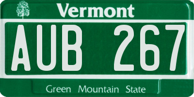 VT license plate AUB267