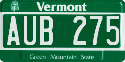 VT license plate AUB275