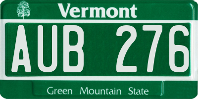 VT license plate AUB276