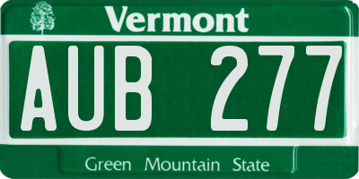 VT license plate AUB277