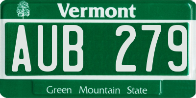 VT license plate AUB279