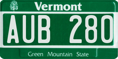 VT license plate AUB280
