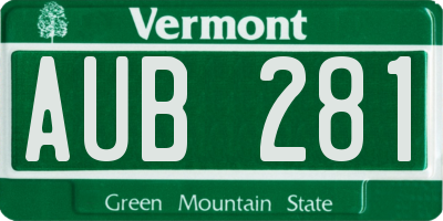 VT license plate AUB281