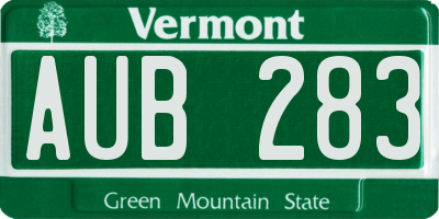 VT license plate AUB283