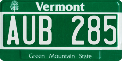 VT license plate AUB285