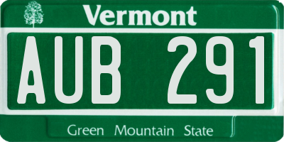 VT license plate AUB291