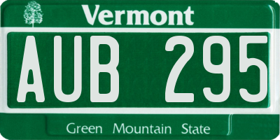 VT license plate AUB295