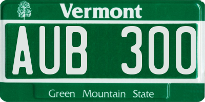 VT license plate AUB300
