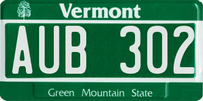 VT license plate AUB302