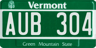 VT license plate AUB304