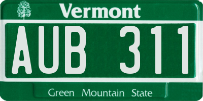 VT license plate AUB311