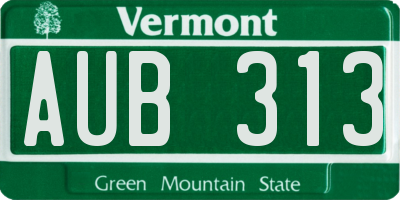 VT license plate AUB313