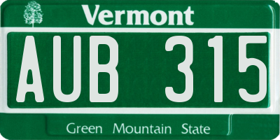 VT license plate AUB315